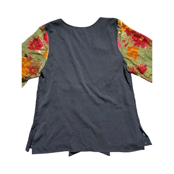 Vtg Spencer Alexis Kimono Cardigan Velvet Sheer Sequins Floral Boho Academia 2X - Picture 9 of 15